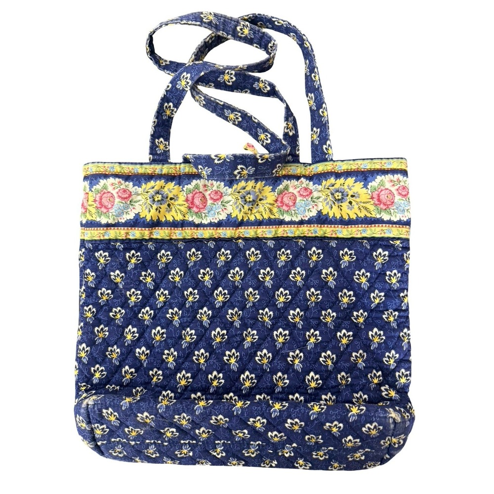 Retired Vera Bradley Country Floral Maison Blue Tote Boho Cozy Cottagecore
